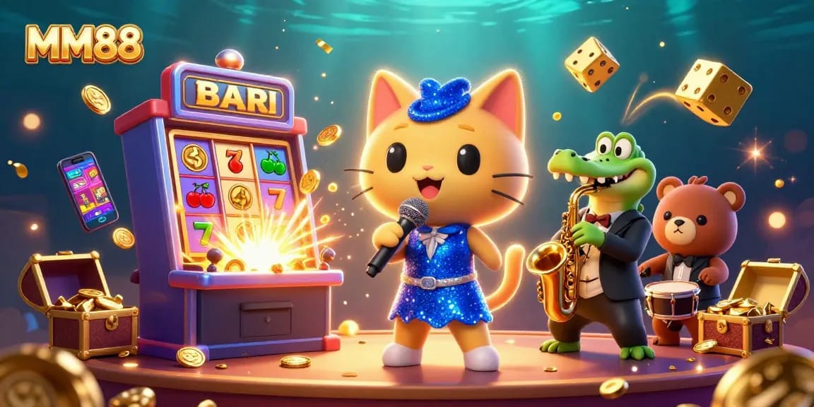 Engage with MM88’s exciting casino experience featuring vibrant characters and thrilling game elements.