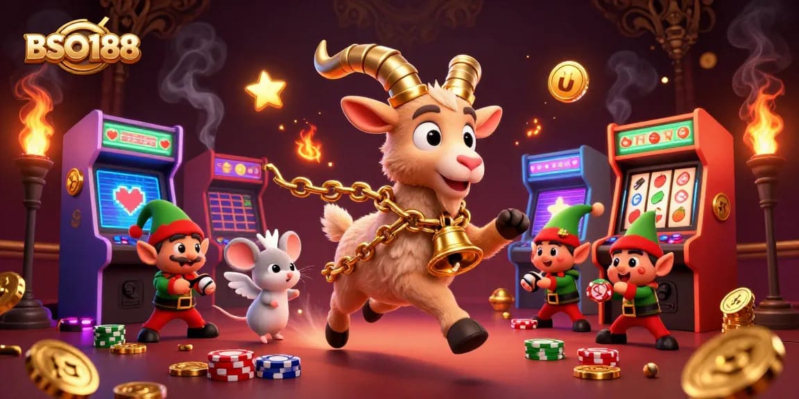 Engage in thrilling gameplay at BSO188's festive holiday-horror casino with animated characters and fun elements.