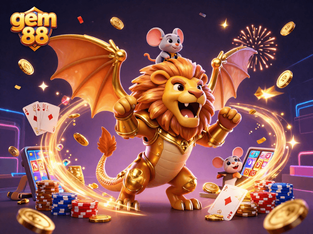 Experience winning excitement with gem 88 as golden treasures and celebrations light up the casino.