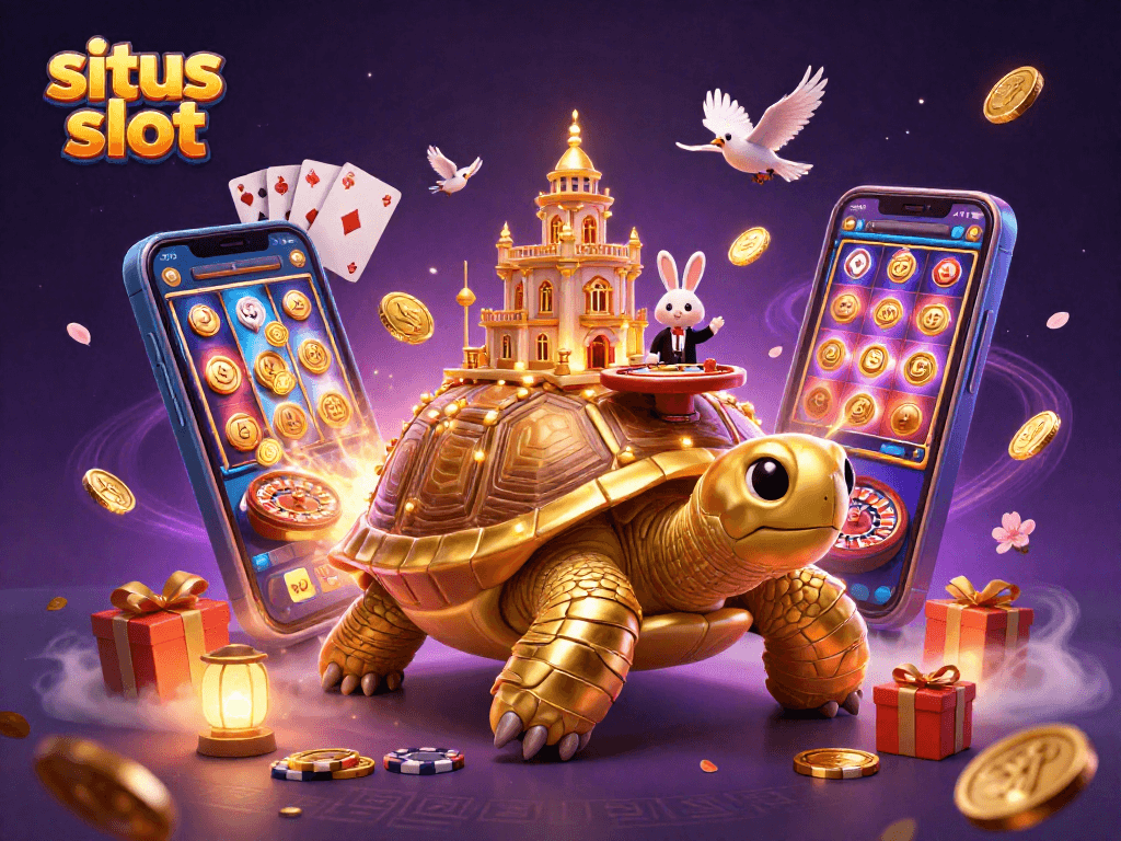 Menangkan jackpot di situs slot dengan ilustrasi unik kura-kura emas dan dealer kelinci.