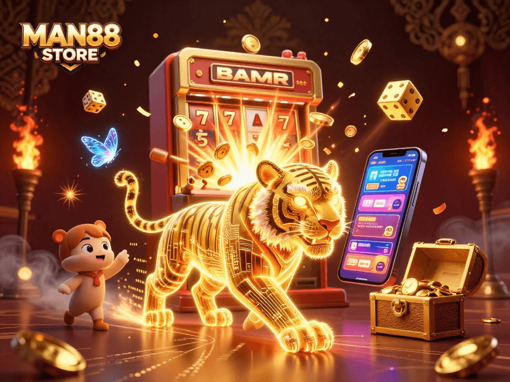 Experience the thrilling MAN88 STORE with vibrant casino games amidst a dynamic jackpot explosion.