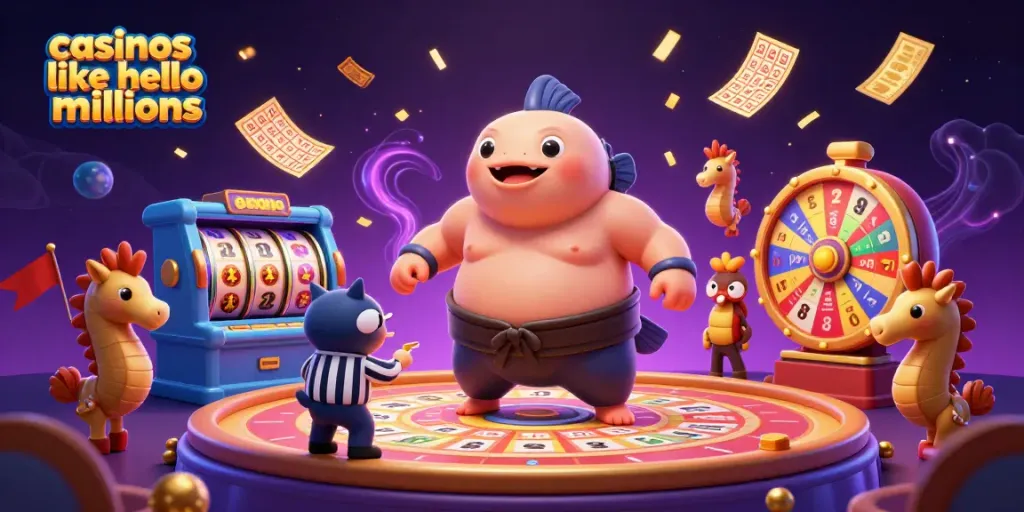 Play dynamic games at casinos like hello millions featuring fun characters and vibrant casino elements.