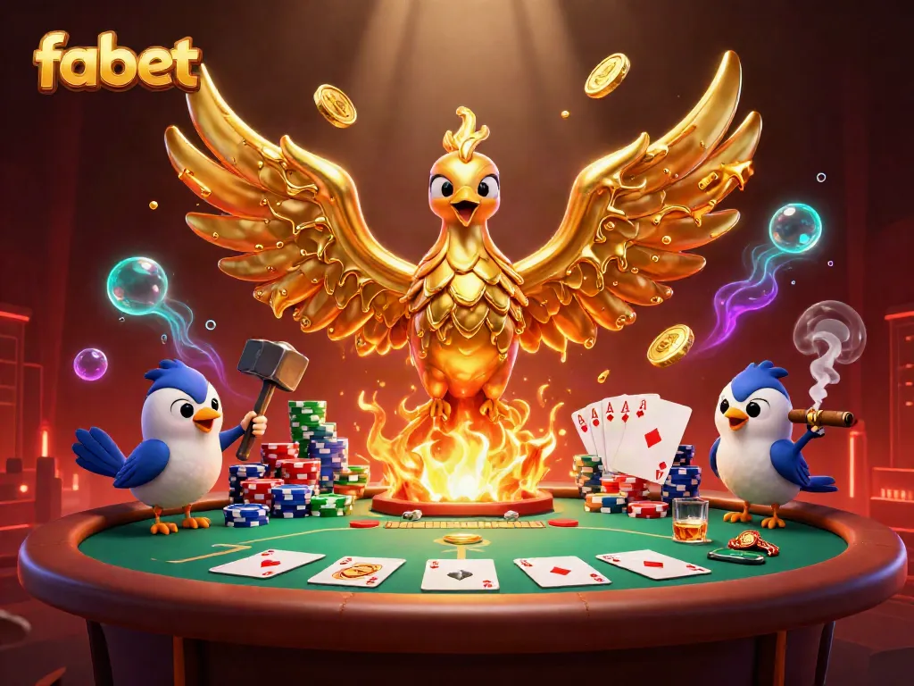 Experience thrilling gameplay at fabet with dynamic casino elements and a golden phoenix.