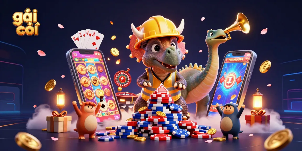 Engage with gái gọi at this vibrant casino scene featuring playful characters and dynamic gaming elements.
