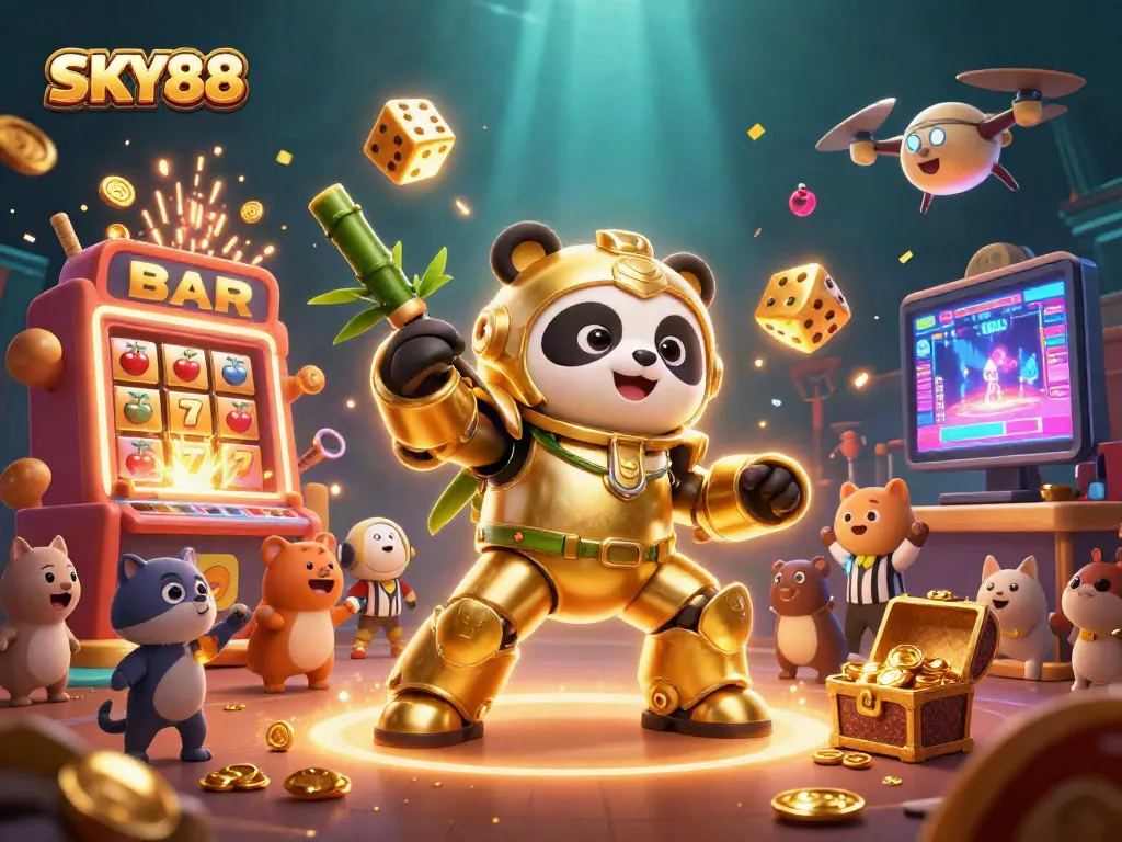 Spin to win at SKY88 Casino with vibrant arcade action and immersive gaming visuals.