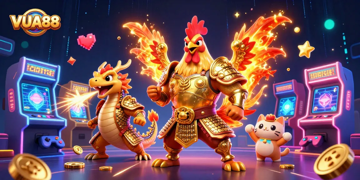 Engage in thrilling gameplay at VUA88 with vibrant characters and electrifying casino elements.