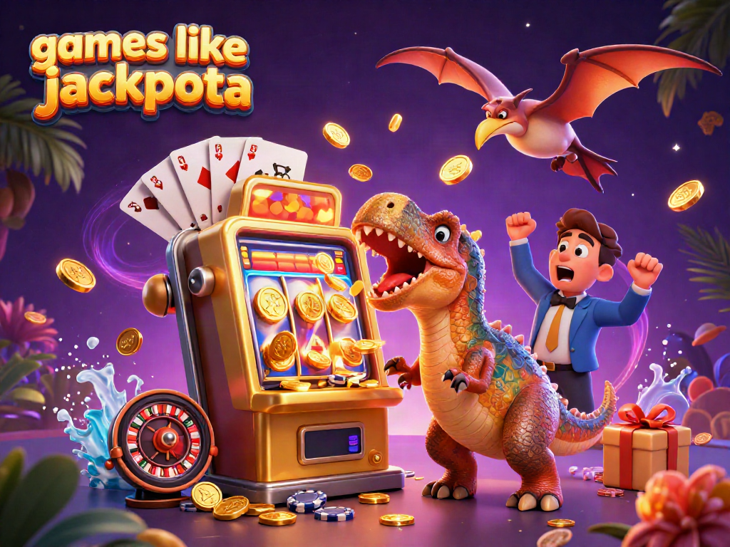 Experience games like jackpota with thrilling scenes of characters interacting with gambling elements and winning big.