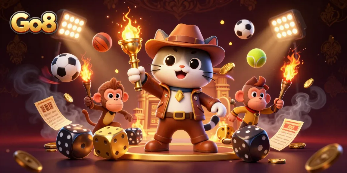 Engage with the Go8-themed casino adventure featuring a cat archaeologist and dynamic gaming elements.