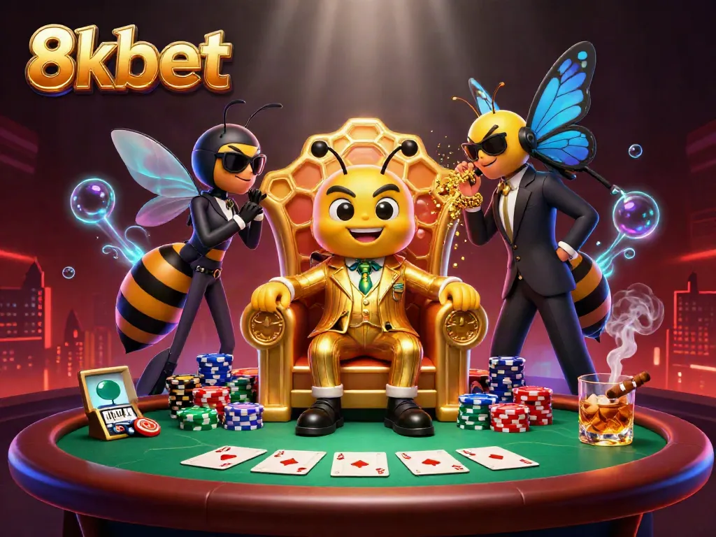 Engage with thrilling 8xbet gameplay featuring vibrant characters in a dynamic casino scene.