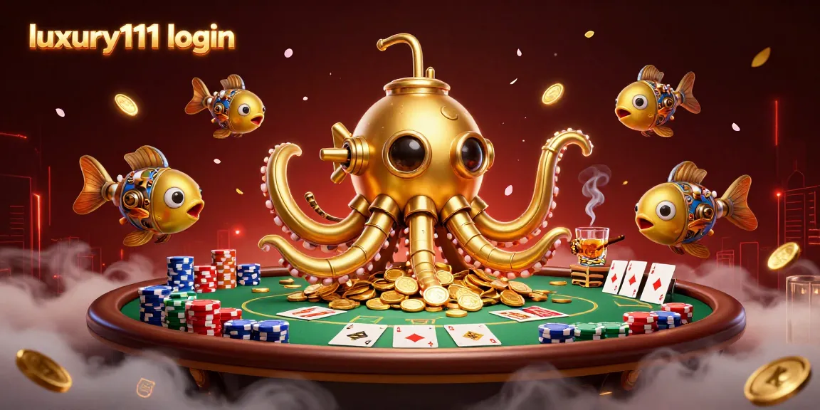Engage with luxury111 login through an immersive 3D casino scene featuring dynamic poker elements.