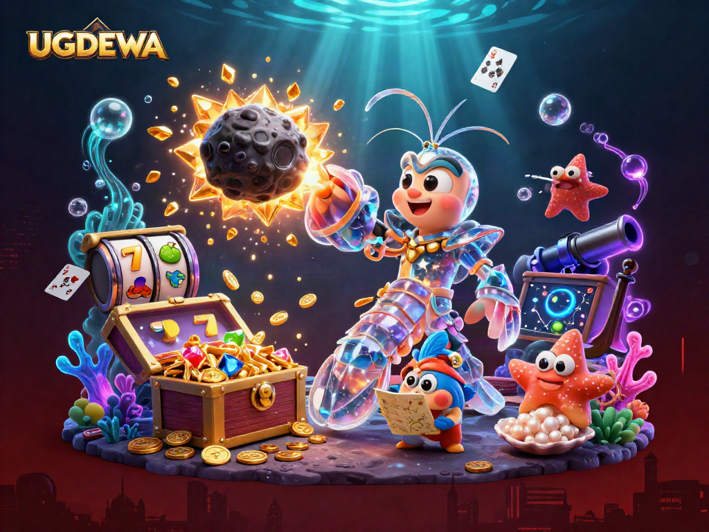 Experience the thrilling action of UGDEWA as the galactic samurai battles for gems amidst casino games.