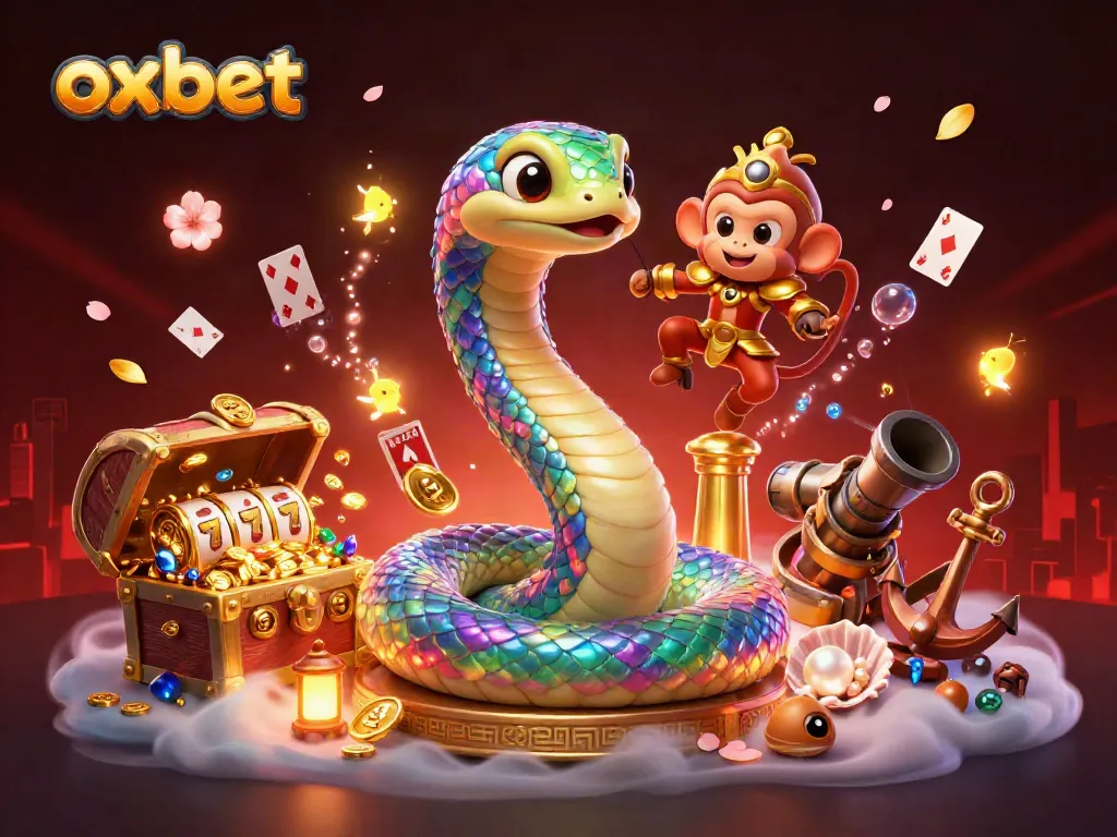 Experience thrilling gaming action at oxbet with a vibrant scene featuring colorful characters and dynamic casino elements.