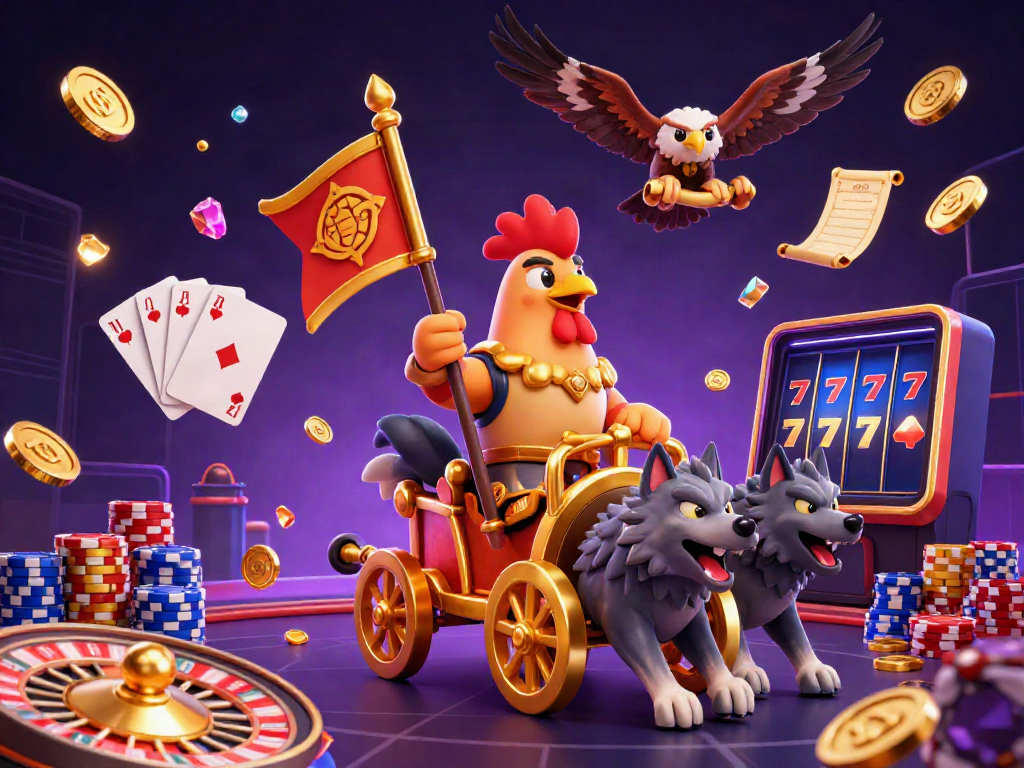 Slot digital interaktif RAJA88 dengan simbol keberuntungan dan aksi menarik.