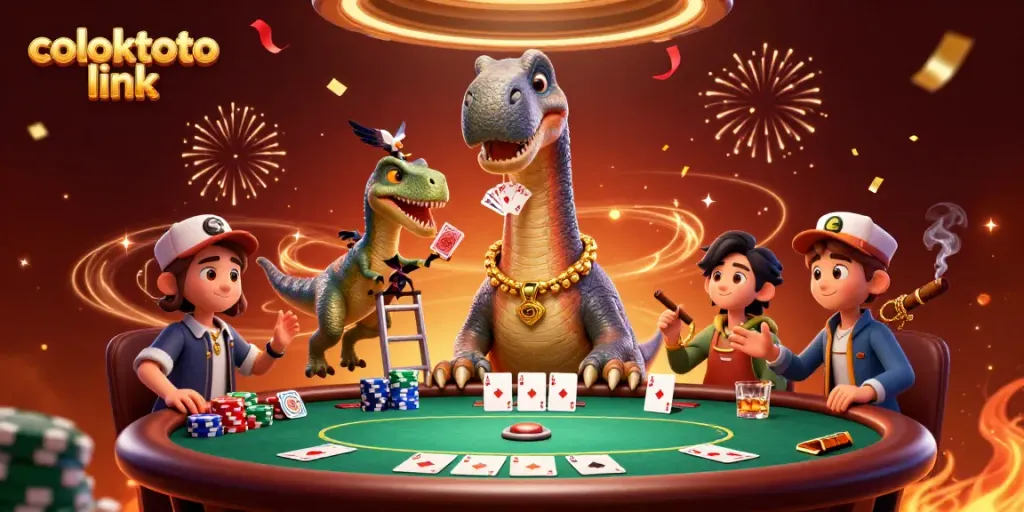 Engage in thrilling gameplay at coloktoto link with a vibrant casino scene featuring unique characters.
