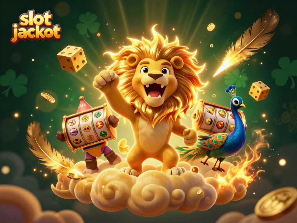 Spin the slots for a chance to win big with the slot jackpot in this vibrant 3D illustration.