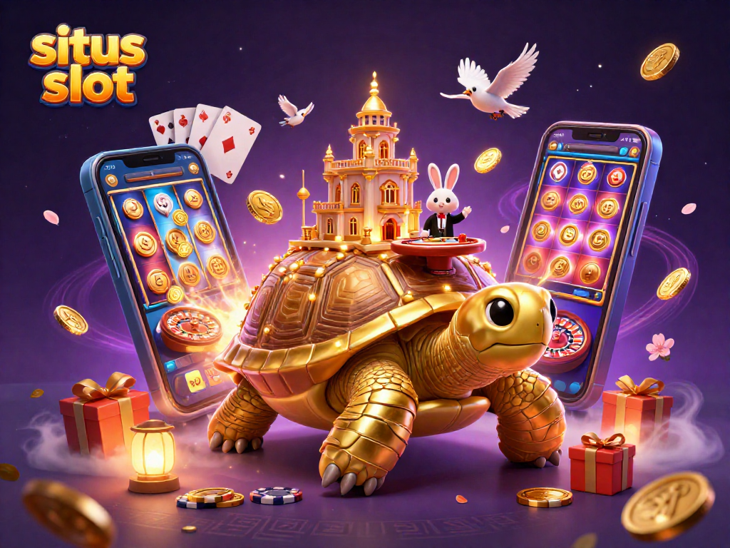 Menangkan jackpot di situs slot dengan ilustrasi unik kura-kura emas dan dealer kelinci.