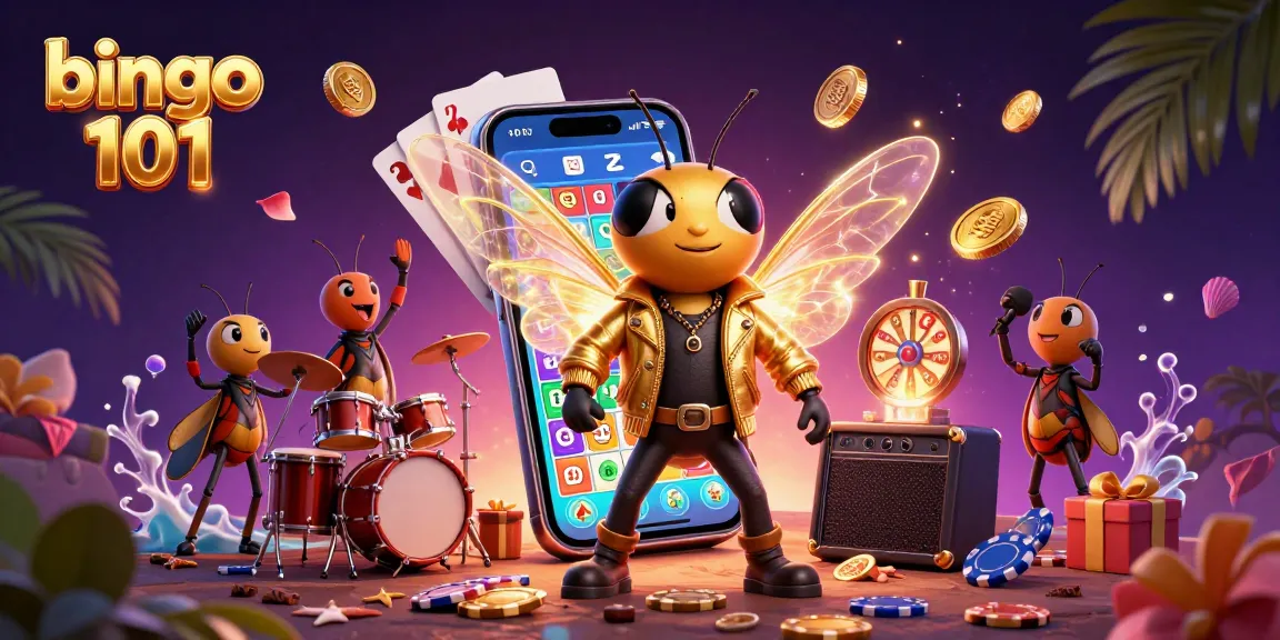 Win big with Bingo 101 in this engaging 3D gaming scene featuring colorful gameplay.