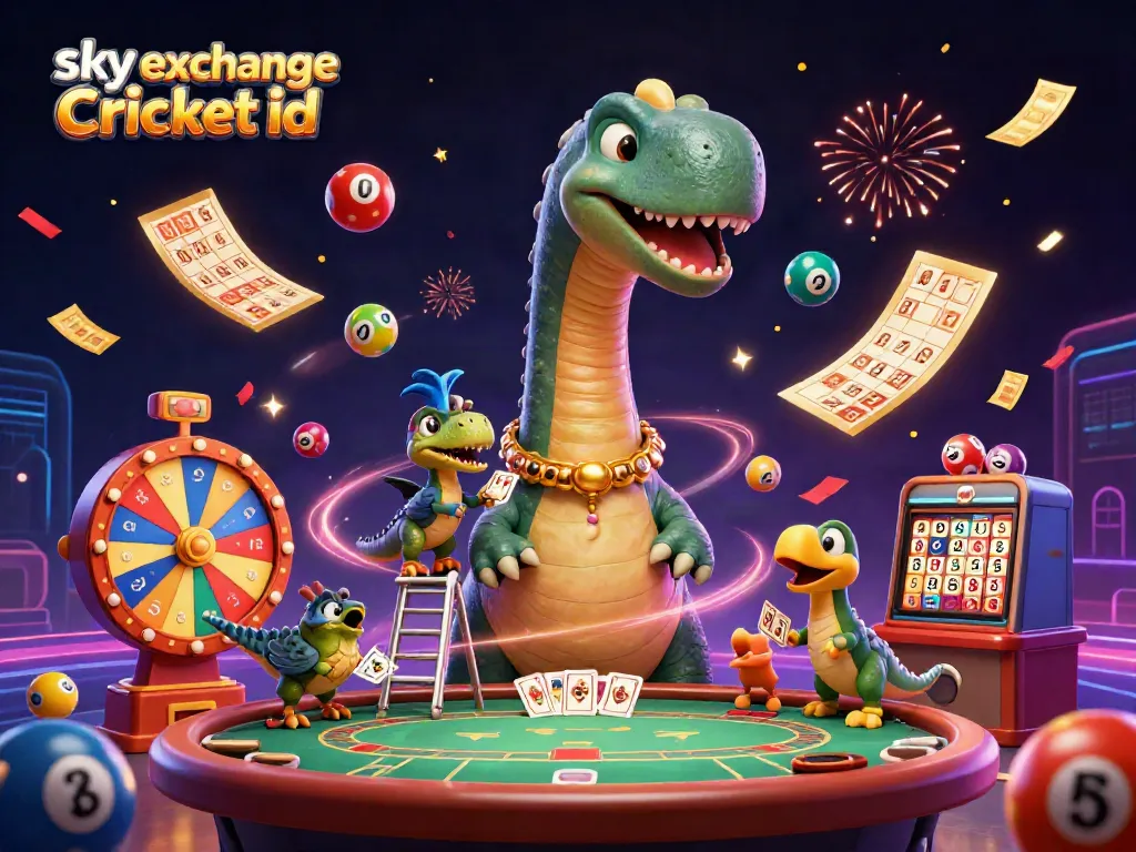 Experience thrilling betting with sky exchange Cricket id in this dynamic casino scene filled with vibrant elements.