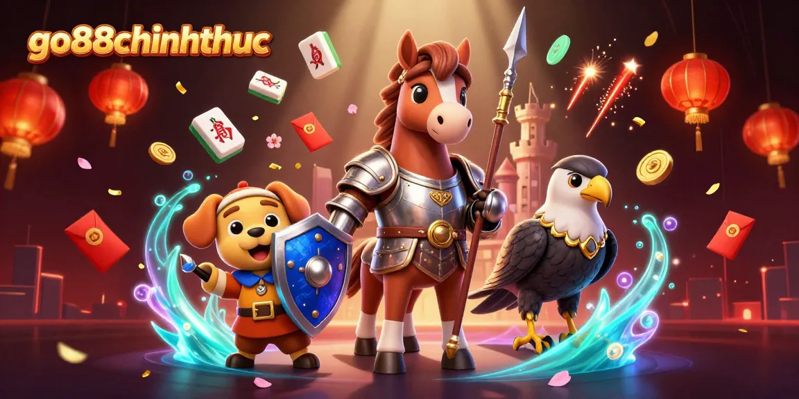 Experience the excitement of go88chinhthuc with a rich, vibrant casino illustration featuring animated characters and gameplay elements.