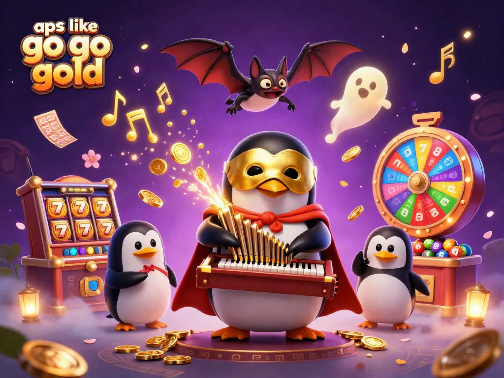Experience thrilling gameplay with apps like go go gold featuring a penguin playing for coins and vibrant elements.