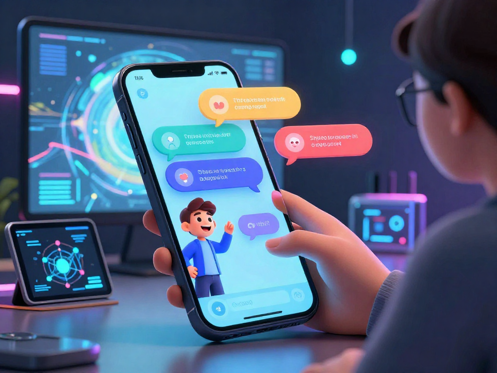 Engaging porn ai chat interface with animated character and user interaction showcasing a vibrant digital conversation.