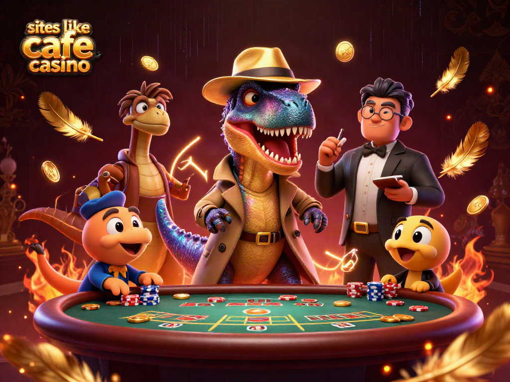 Experience the excitement of sites like cafe casino in this vibrant 3D scene.