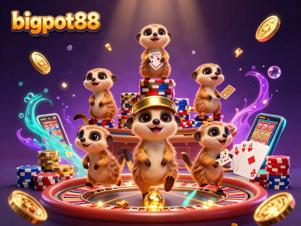 mainkan bigpot88 dengan koloni meerkat di kasino yang ramai