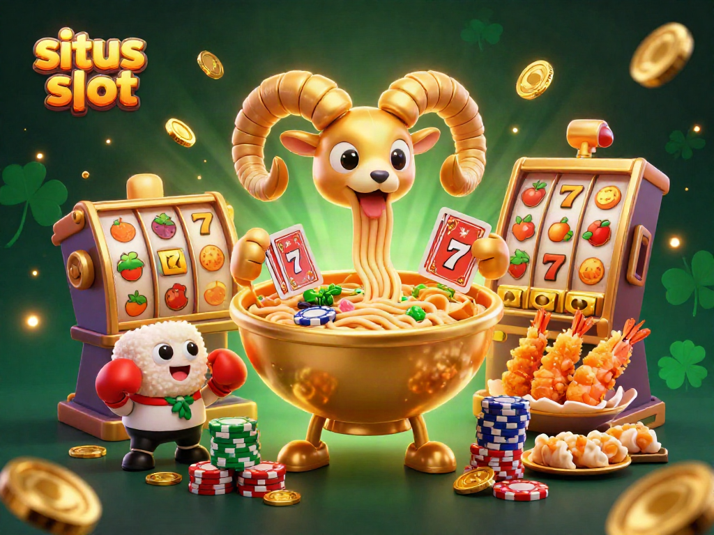 Win big with vibrant slot action featuring characters like ramen bowl and sushi dealers at situs slot.