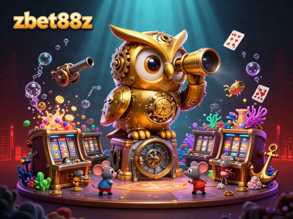 Engage with the zbet88z experience showcased in a vibrant casino scene with dynamic cartoon characters.