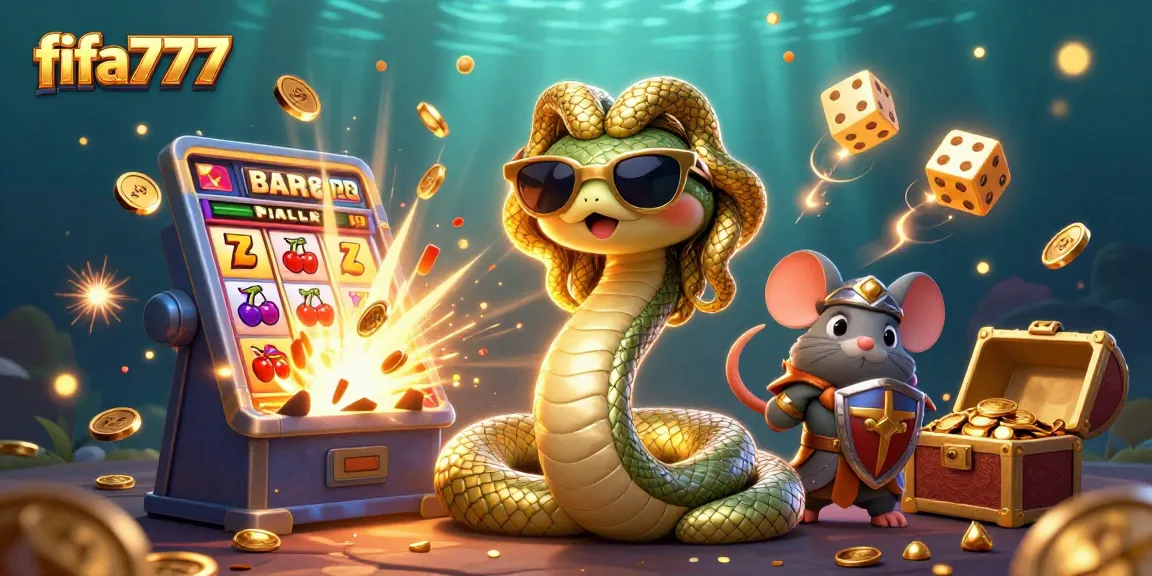 Experience thrilling wins with fifa777 in this lively casino scene featuring lively characters and gaming elements.