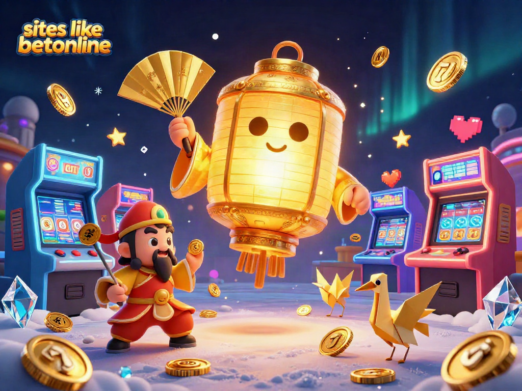 Experience thrilling wins at sites like betonline with vibrant 3D casino elements and characters in a magical setting