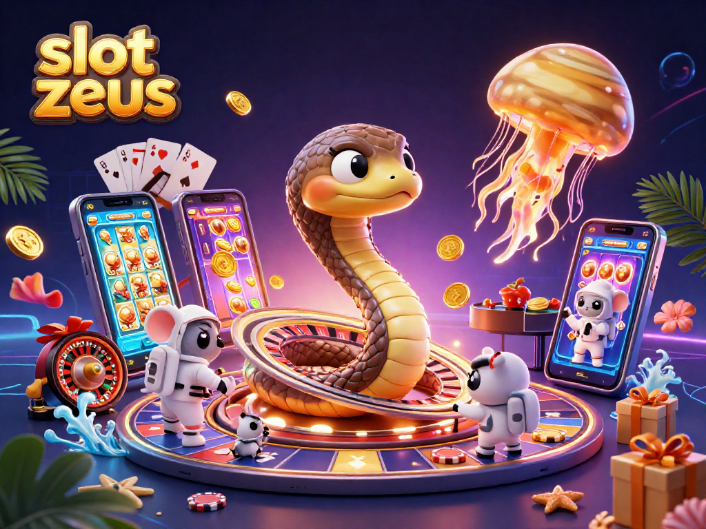 Menang besar di slot zeus dengan simbol jackpot dan koin emas yang berkilauan.