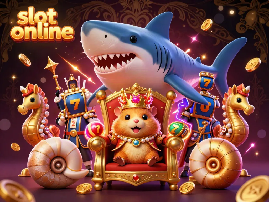Spin the reels on slot online games with a golden hamster king and dynamic seahorse guards.