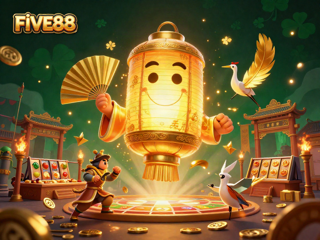 Engage in the excitement of Five88's dynamic casino scene featuring fun slots and vibrant characters.
